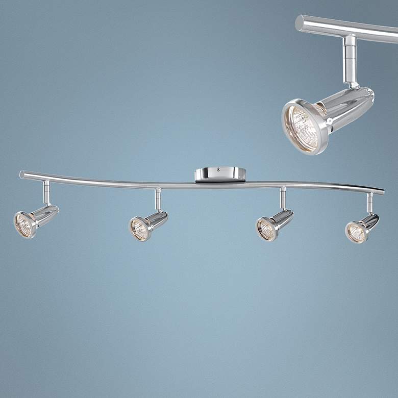 Image 1 Cobra 4-Light Brushed Steel Wave LED Track Fixture