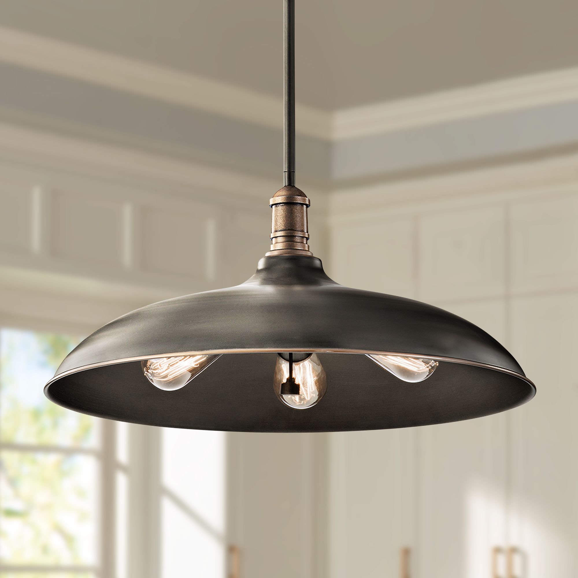 kichler farmhouse metal pendant