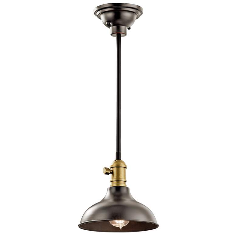 Image 2 Cobson 8" Wide Bronze Wall Sconce Convertible Mini Pendant