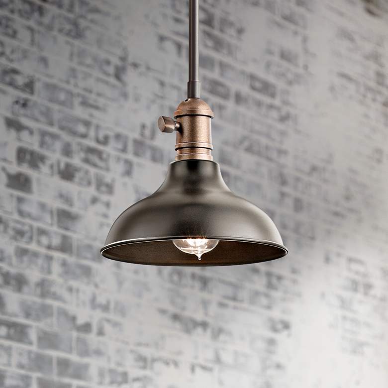 Image 1 Cobson 8" Wide Bronze Wall Sconce Convertible Mini Pendant