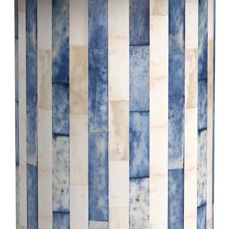 Image 4 Coburn Blue and White Column Modern Coastal Porcelain Table Lamp by Bassett more views