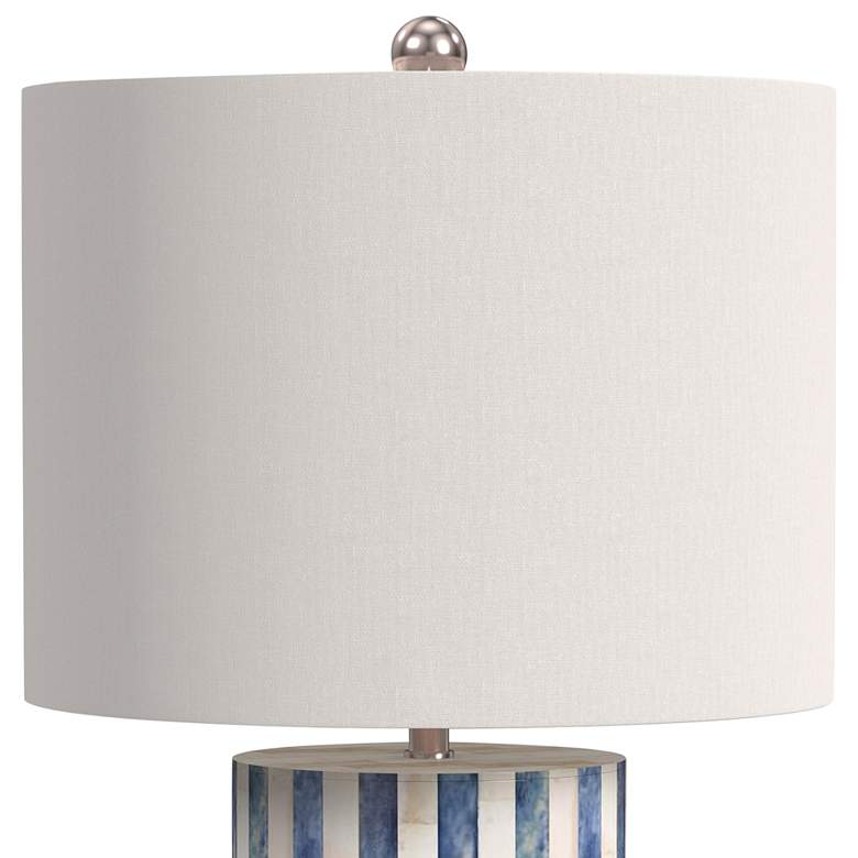 Image 5 Coburn Blue and White Column Modern Coastal Porcelain Table Lamp by Bassett more views