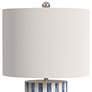 Coburn Blue and White Column Modern Coastal Porcelain Table Lamp by Bassett