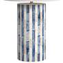 Coburn Blue and White Column Modern Coastal Porcelain Table Lamp by Bassett