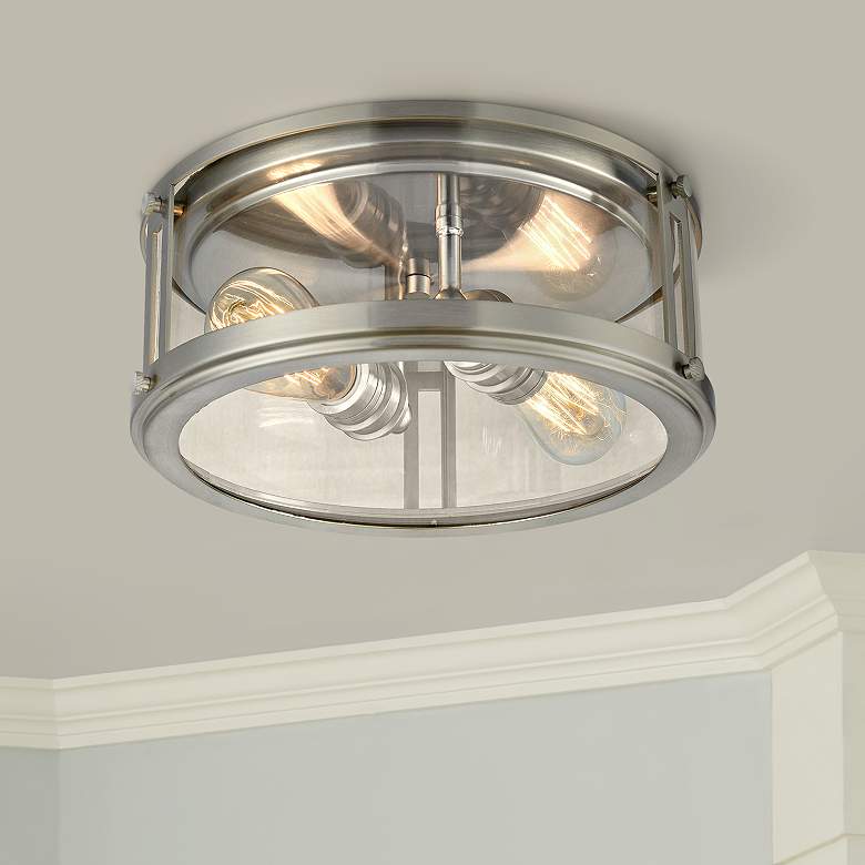 Image 1 Coby 13" Wide Brushed Nickel 2-Light Ceiling Light
