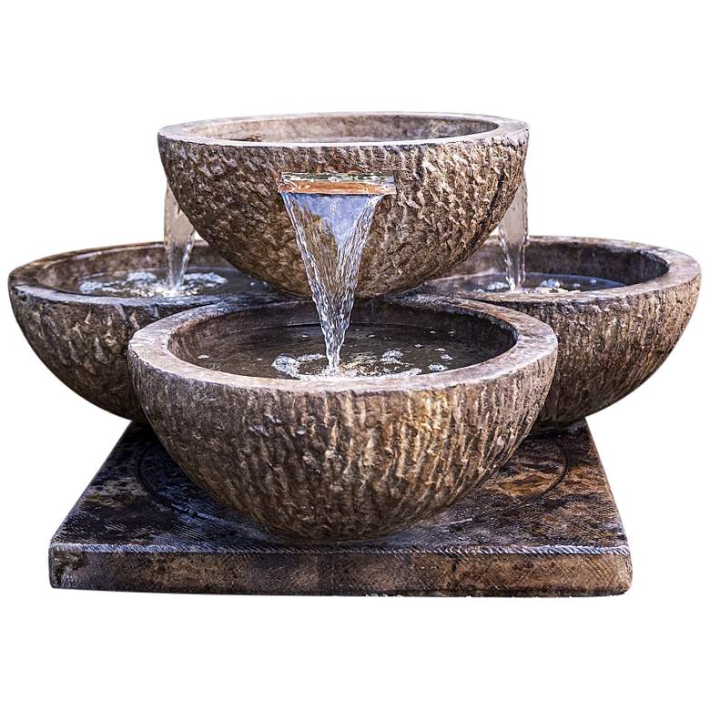 Image 2 Cocco Quad 19" High Relic Lava LED Outdoor Water Fountain