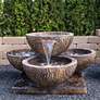 Cocco Quad 19" High Relic Lava LED Outdoor Water Fountain