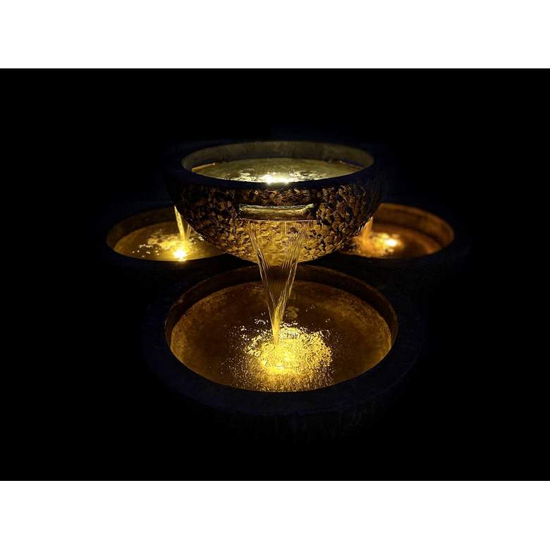 Image 4 Cocco Quad 19" High Relic Lava LED Outdoor Water Fountain more views
