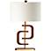 Coco 1 Ring Chestnut Wood Gold Table Lamp