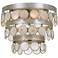 Coco 13 3/4" Wide Silver and Capiz Shell Ceiling Light