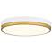 Coco 15" Wide White & Antique Brushed Brass LED Flush Mount