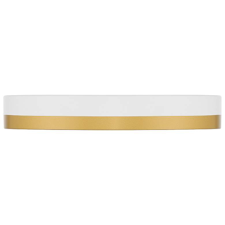 Image 3 Coco 15" Wide White & Antique Brushed Brass LED Flush Mount more views