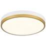 4_Coco 15" Wide White & Antique Brushed Brass LED Flush Mount more views