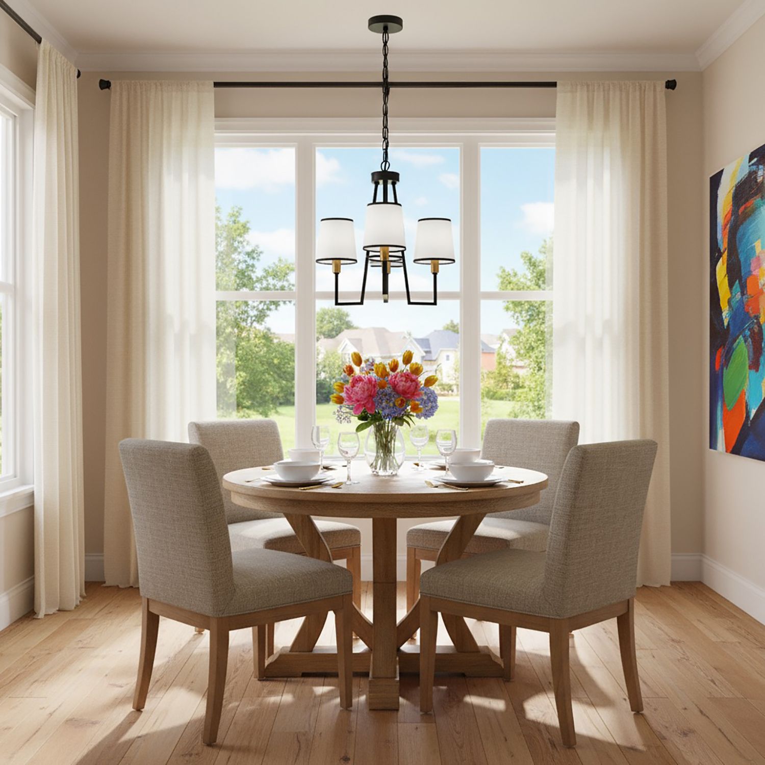 Image 7 Coco 3 Light Chandelier Black and Gold more views