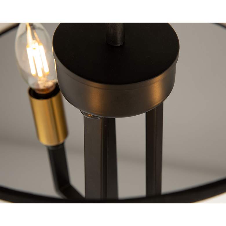 Image 4 Coco 3 Light Semi-Flush Mount Black and Gold more views