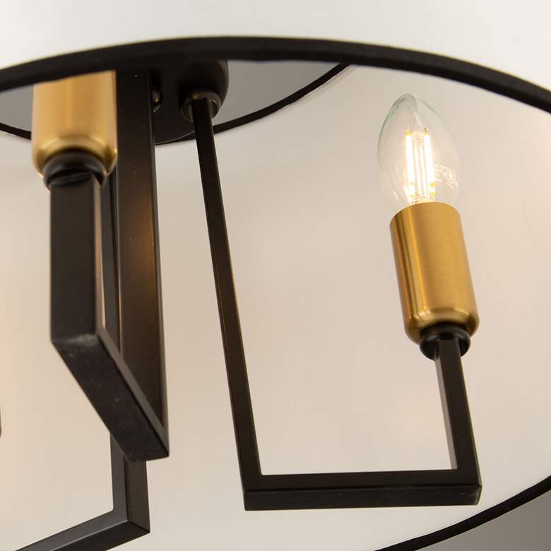 Image 5 Coco 3 Light Semi-Flush Mount Black and Gold more views