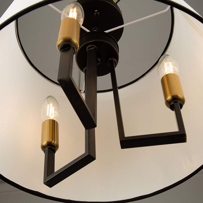 Image 6 Coco 3 Light Semi-Flush Mount Black and Gold more views