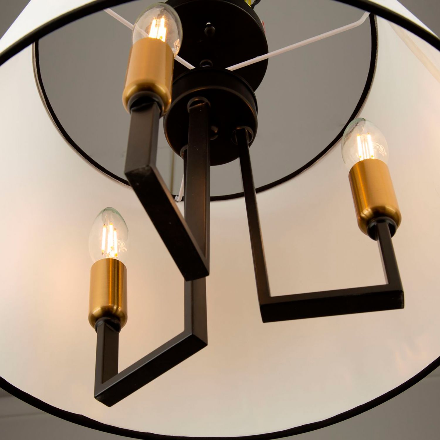 Coco 3 Light Semi-Flush Mount Black and Gold