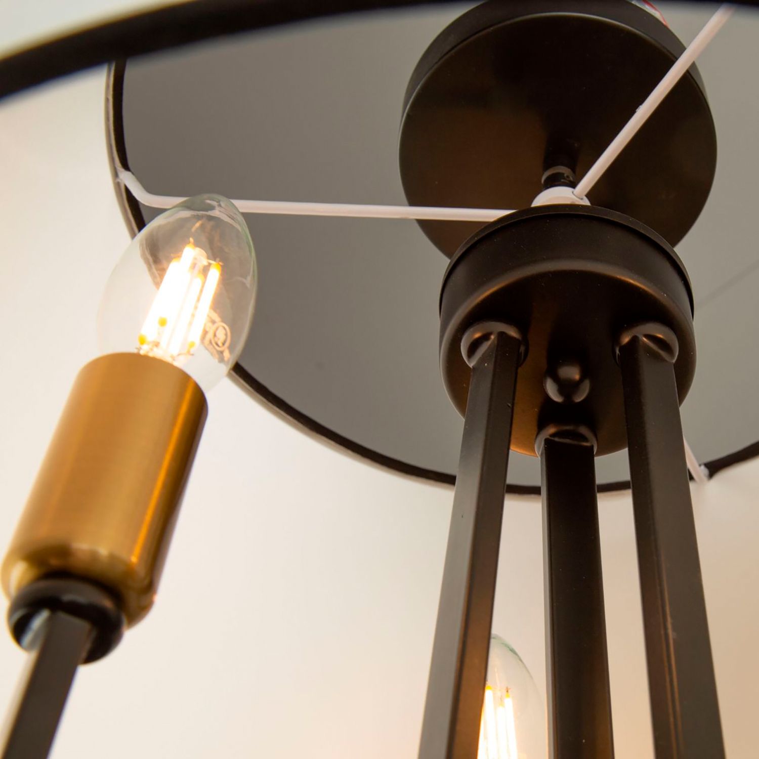 Coco 3 Light Semi-Flush Mount Black and Gold