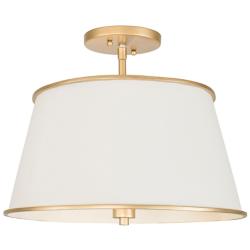 Coco 4-Lt Semi-Flush - Matte White/French Gold