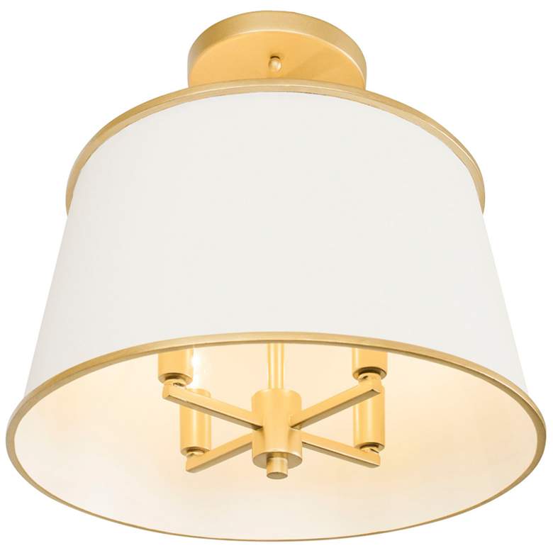 Image 3 Coco 4-Lt Semi-Flush - Matte White/French Gold more views