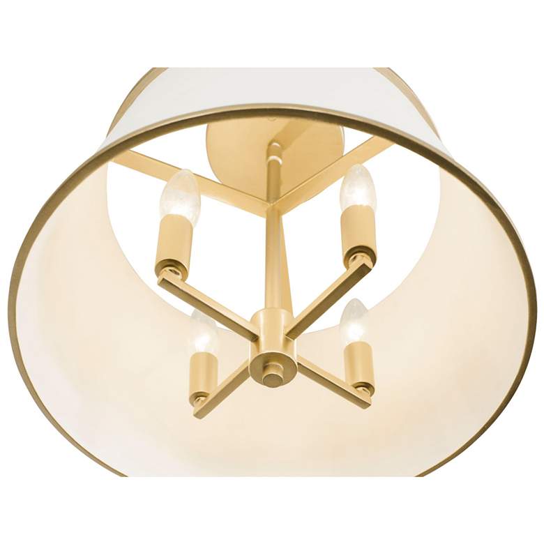 Image 5 Coco 4-Lt Semi-Flush - Matte White/French Gold more views