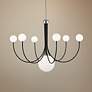 Coco 40"W Polished Nickel and Black 7-Light LED Chandelier