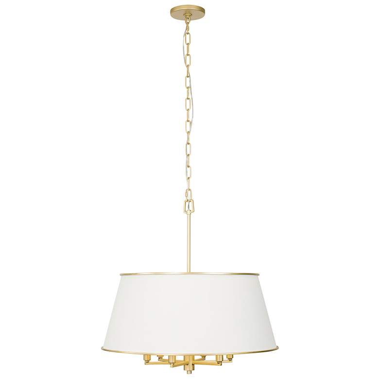 Image 1 Coco 6-Lt Pendant - Matte White/French Gold