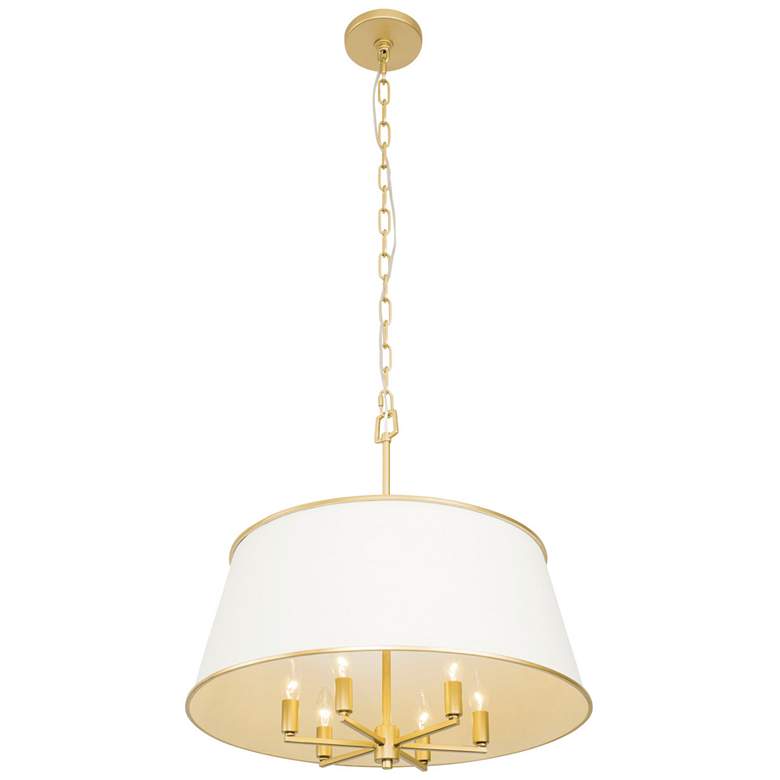 Image 3 Coco 6-Lt Pendant - Matte White/French Gold more views
