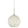 1_Coco 8"W Satin Nickel Mini Pendant with Carrera Glass