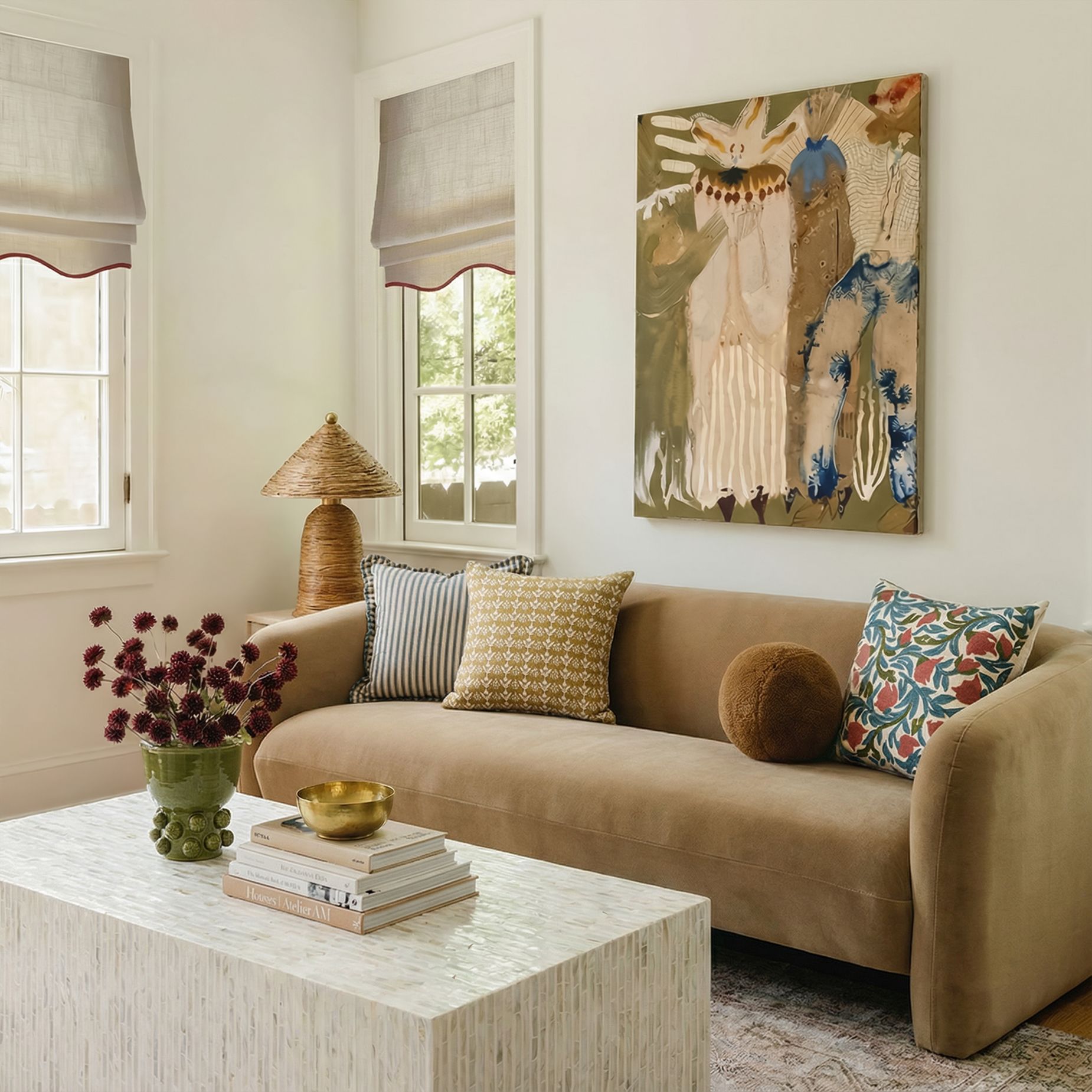 Image 2 Coco Natural Coconut Fiber Pointed Table Lamp more views