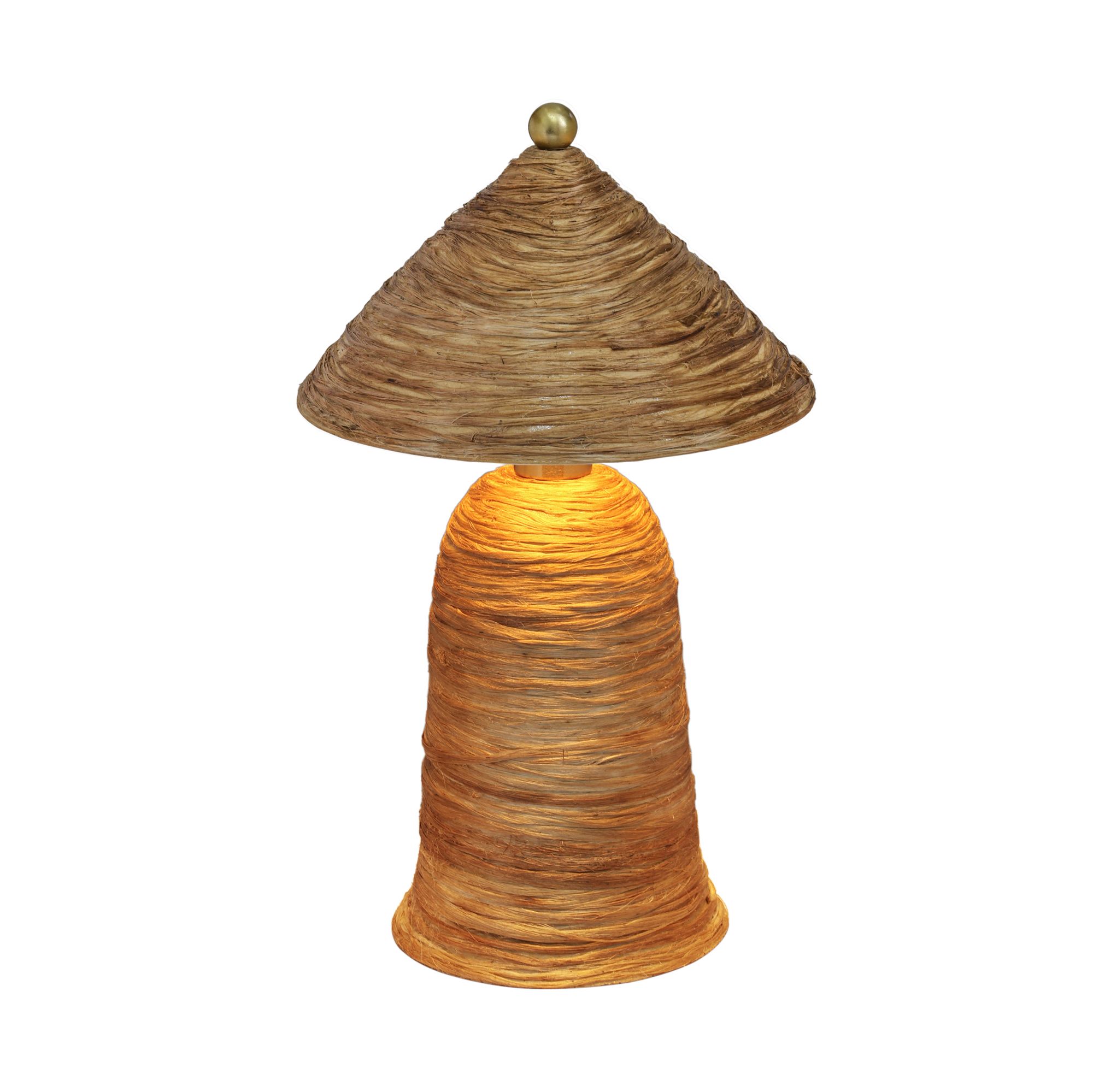 Image 3 Coco Natural Coconut Fiber Pointed Table Lamp more views