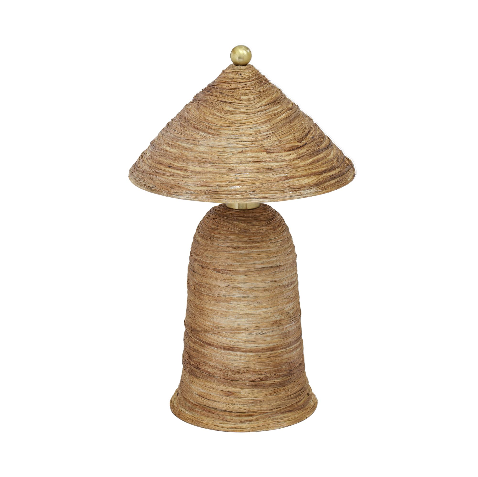 Image 4 Coco Natural Coconut Fiber Pointed Table Lamp more views