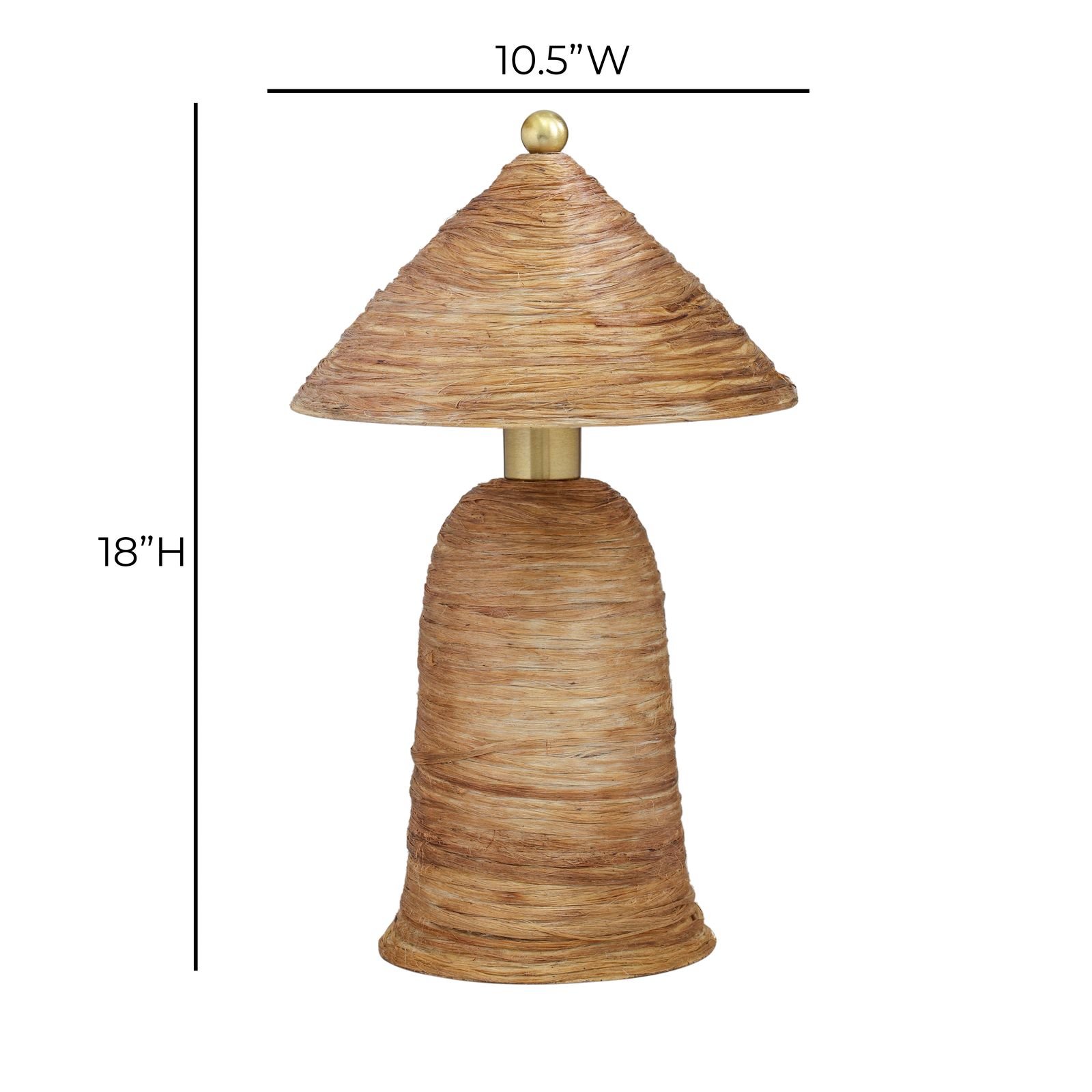 Image 6 Coco Natural Coconut Fiber Pointed Table Lamp more views