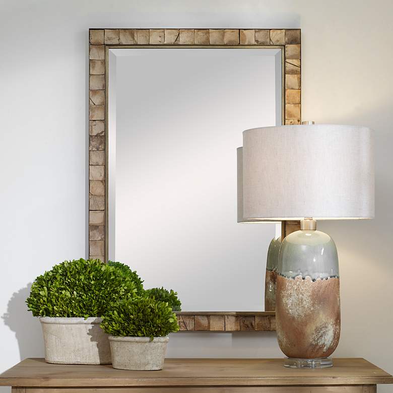 Image 1 Cocos Dark Gold 27 3/4 inch x 41 1/2 inch Rectangular Wall Mirror