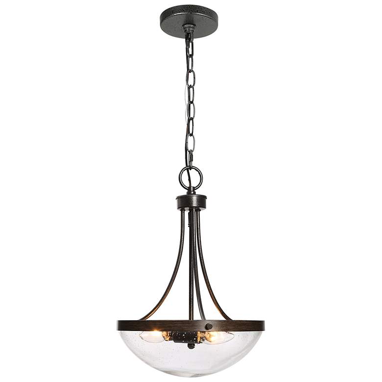 Image 2 Cody 11.8" Wide Faux Wood 3-Light Unique Chandelier more views