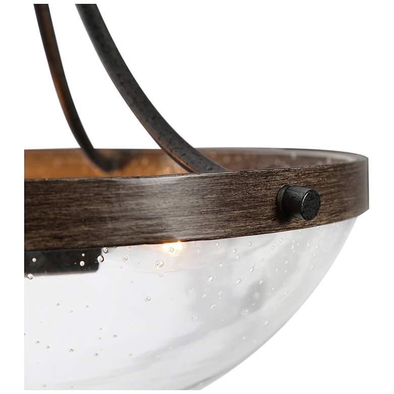 Image 3 Cody 11.8" Wide Faux Wood 3-Light Unique Chandelier more views