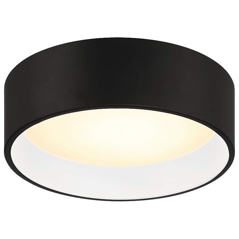 Image 4 Cody 13" Wide Matte Black LED Flush Mount more views