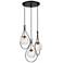 Cody 19" Wide Coal and Soft Brass Multi-Light Pendant