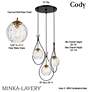 4_Cody 19" Wide Coal and Soft Brass Multi-Light Pendant more views