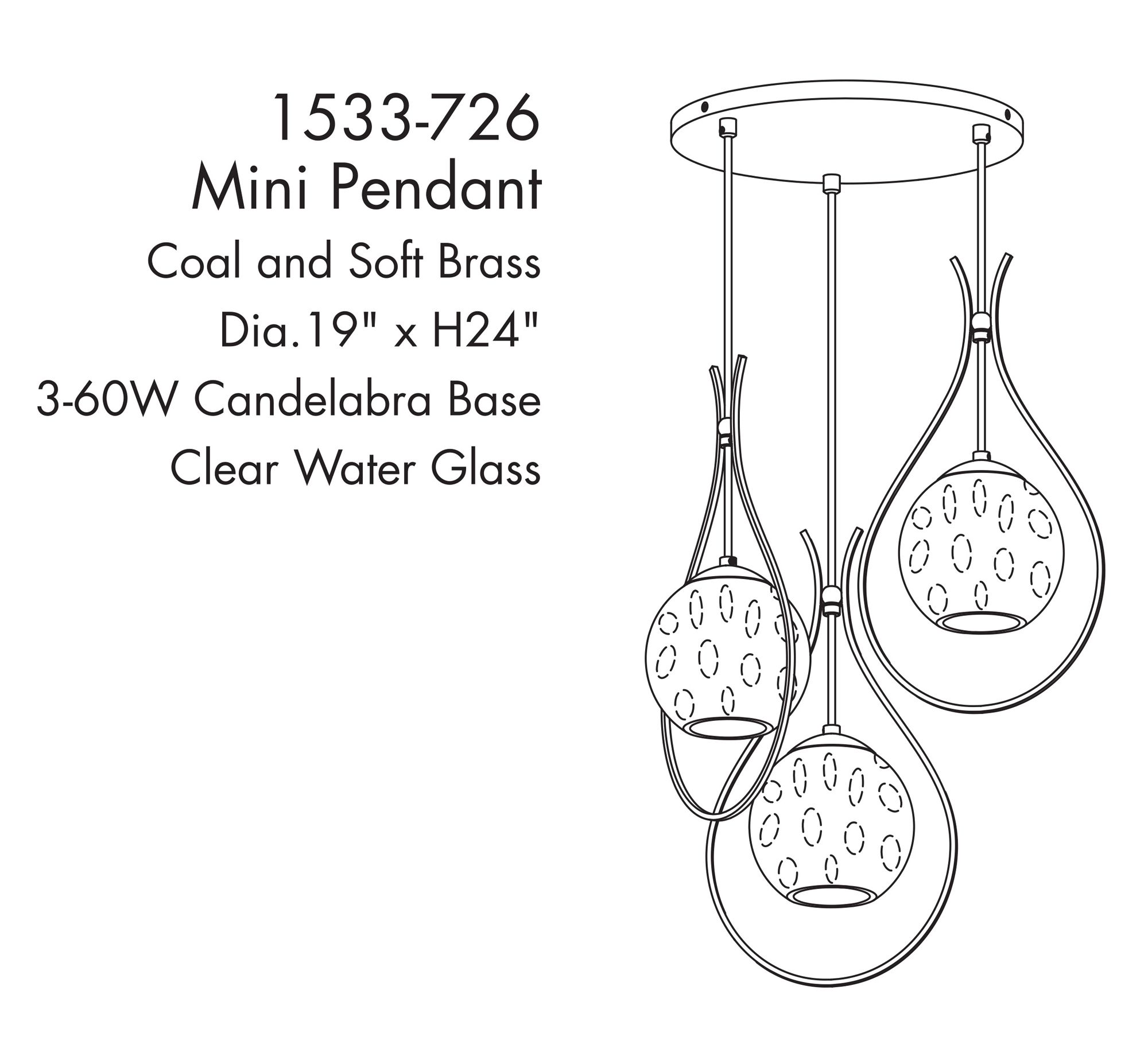 Image 7 Cody 19" Wide Coal and Soft Brass Multi-Light Pendant more views