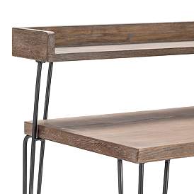 Image4 of Cody 39" Wide Distressed Brown Wood 2-Tier Desk more views