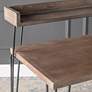 Cody 39" Wide Distressed Brown Wood 2-Tier Desk