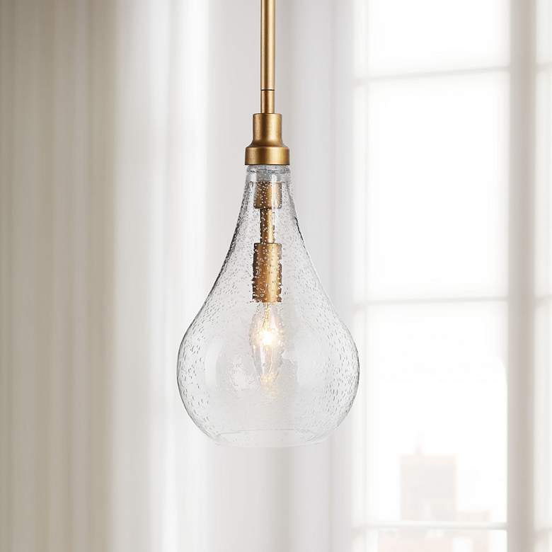 Image 1 Cody 6" Wide Brass Metal Seedy Mini Pendant Light