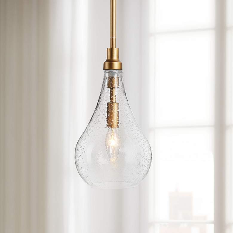 Image 1 Cody 6 inch Wide Brass Metal Seedy Mini Pendant Light