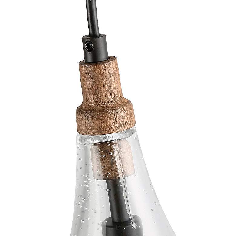Image 5 Cody 6" Wide Matte Black and Teardrop Clear Glass Modern Mini-Pendant more views