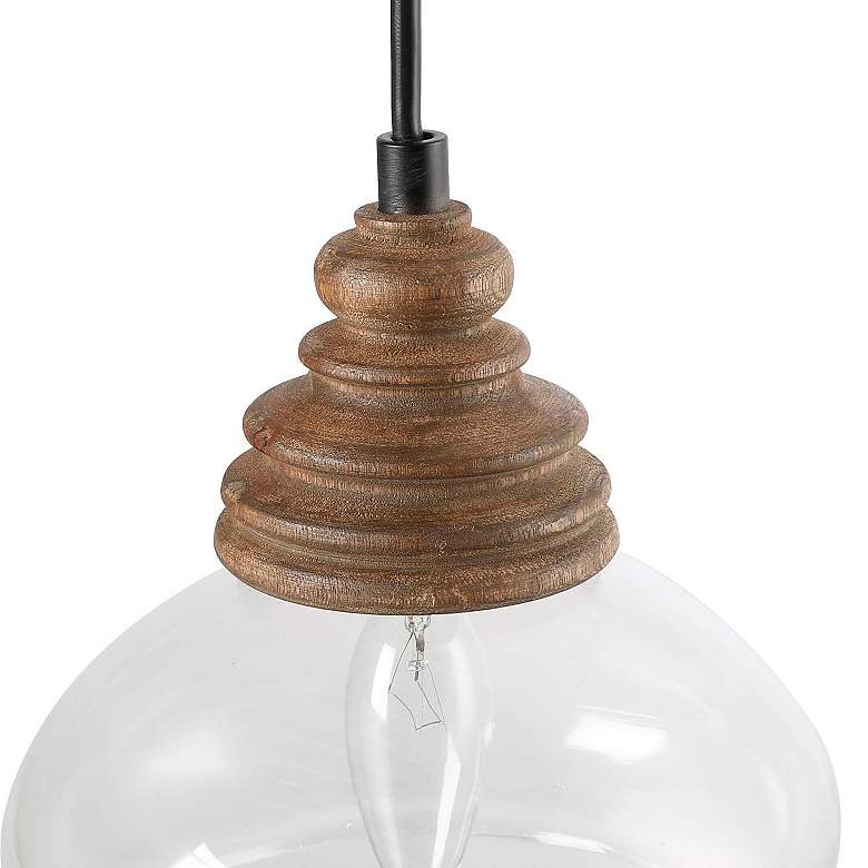 Image 4 Cody 7 1/2" Wide Faux Wood Mini Pendant more views