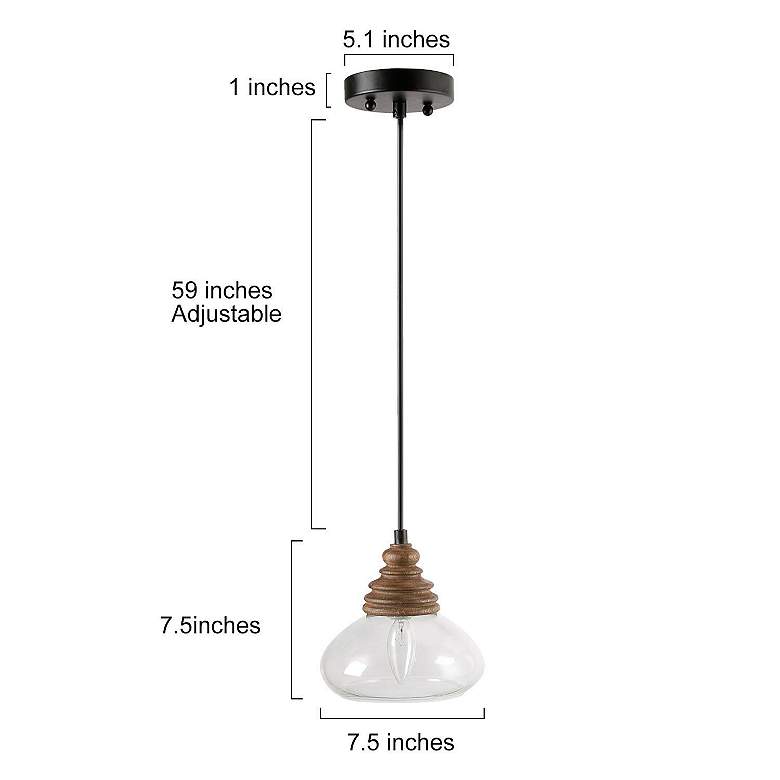 Image 6 Cody 7 1/2" Wide Faux Wood Mini Pendant more views