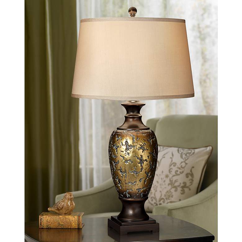 Image 1 Cody Distressed Bronze Urn Table Lamp