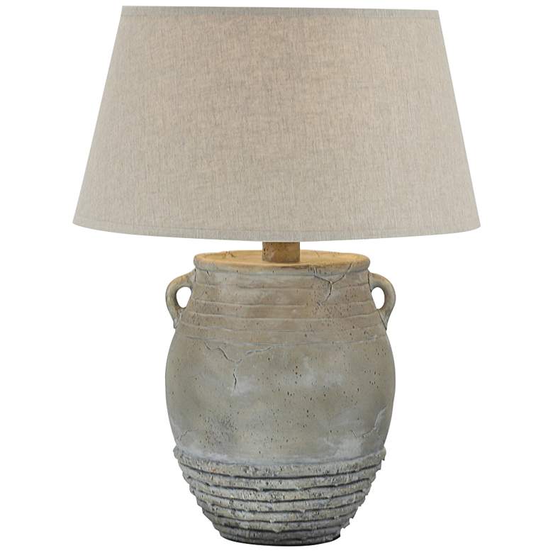 Image 1 Cody Gray Wash 27" High Hydrocal 2-Handle Jug Table Lamp